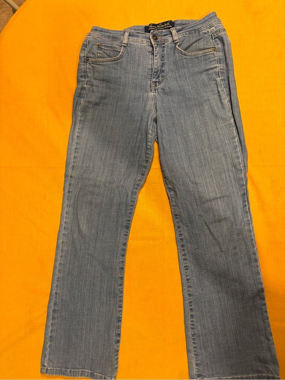 Gloria Vanderbilt Amanda Flap Pocket Jeans 10P Petite Medium Wash Stretch
